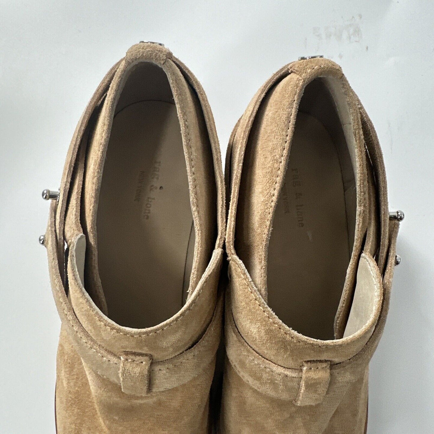 Rag & Bone Tan Suede Leather Ankle Boots Booties Women's Size 36.5/6.5