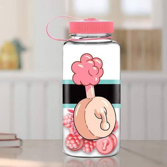 🔥 RICK AND MORTY WATER BOTTLE PLUMBUS W REUSABLE ICE CUBES 22 0Z NEW - Opticdeals