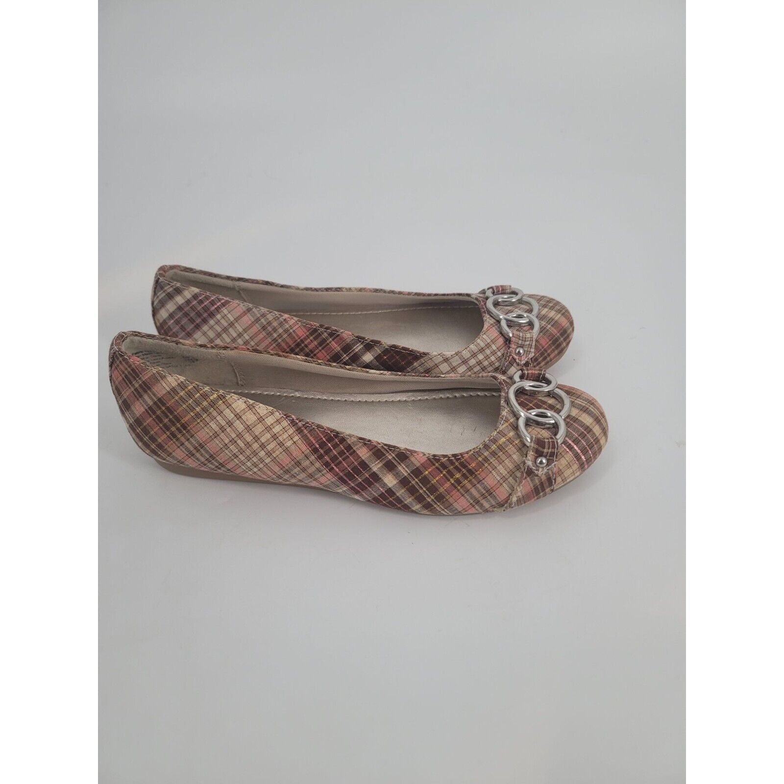 American Eagle Flats Size 7.5  Pink & Tan Plaid - Opticdeals