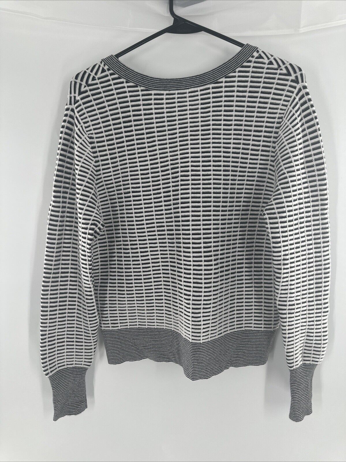 Worthington Women's Sweater XL Cardigan Button Front Cover Up Black & White