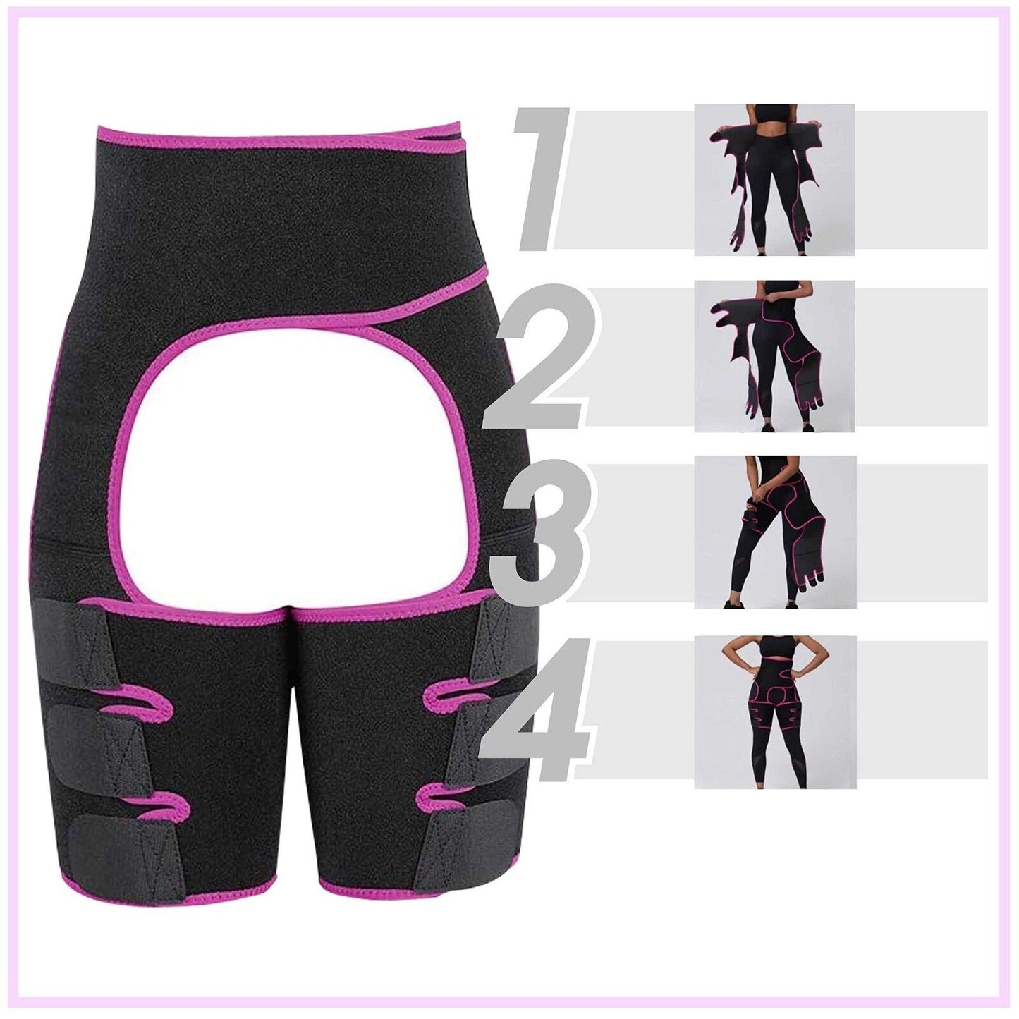 Women Thigh Trimmer Body Shaper Butt Lifter Belt SZ/M Sweat High Waist