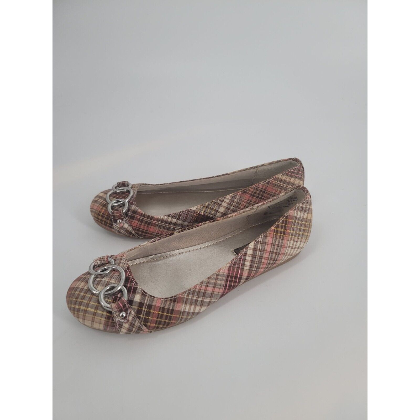 American Eagle Flats Size 7.5  Pink & Tan Plaid - Opticdeals