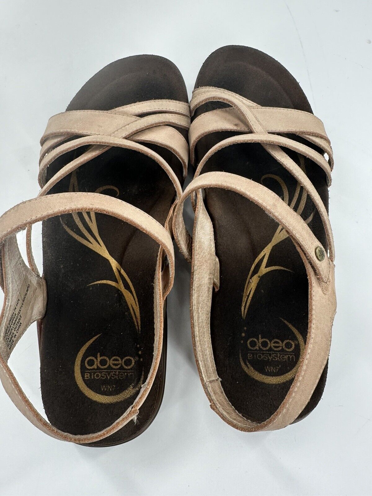 Abeo B.I.O. System Bobbie Sandals Women's Beige Leather Comfort - US 7N