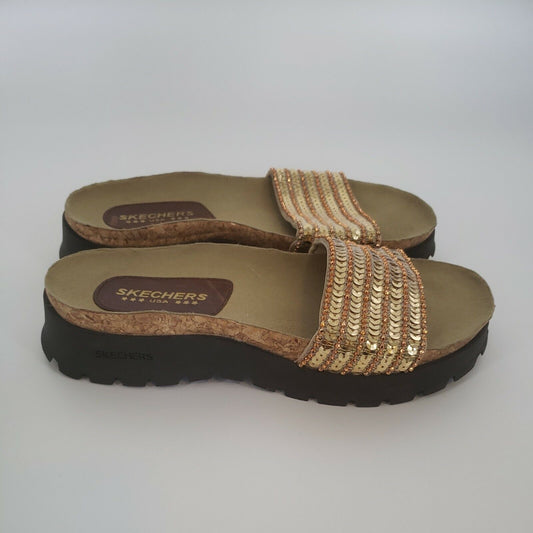 Womens Skechers Size 9 Vintage Jammer Chunky Sole Slides - Opticdeals