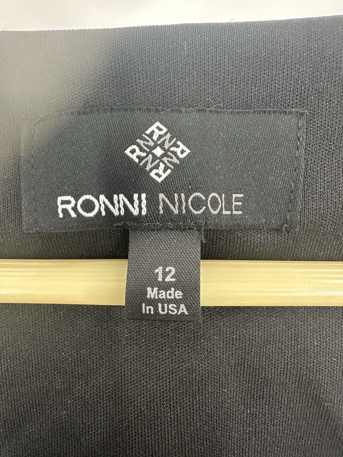 Ronni Nicole Black Dress 3/4 Sleeve size 12