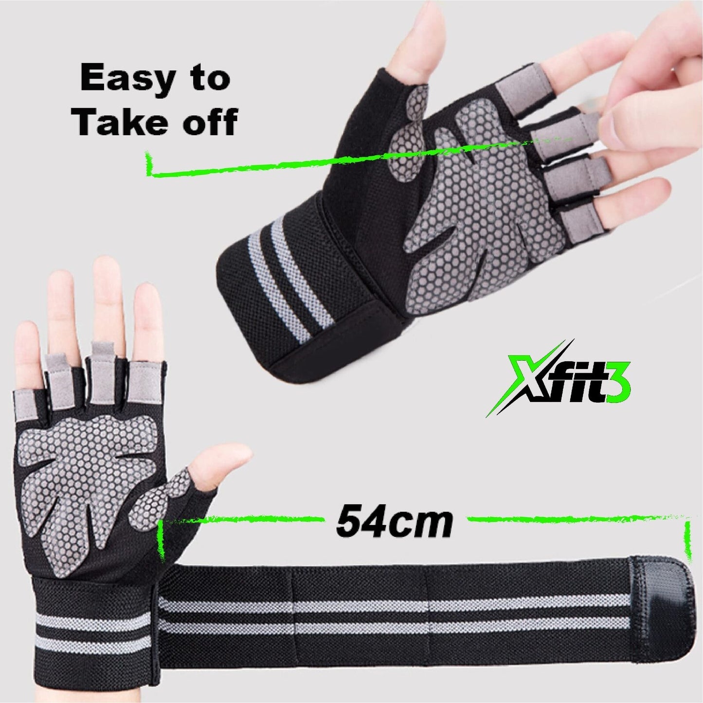 Weight Lifting Gloves (Black, XL)Workout Gloves