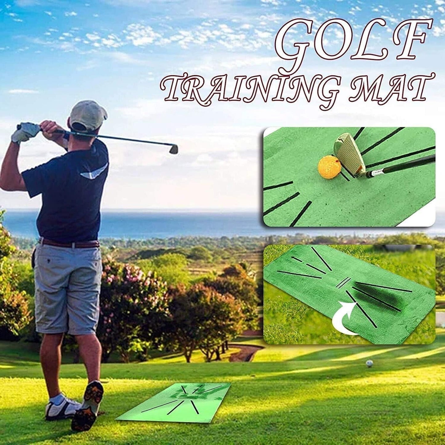 Golf Training Mat, Residential Practice Grass Mat Premium - Opticdeals