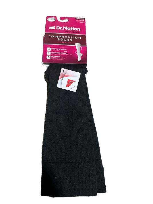 Knee High Compression Socks By Dr. Motion, 8-15mmHg, Women's Sock Size 9-11, New