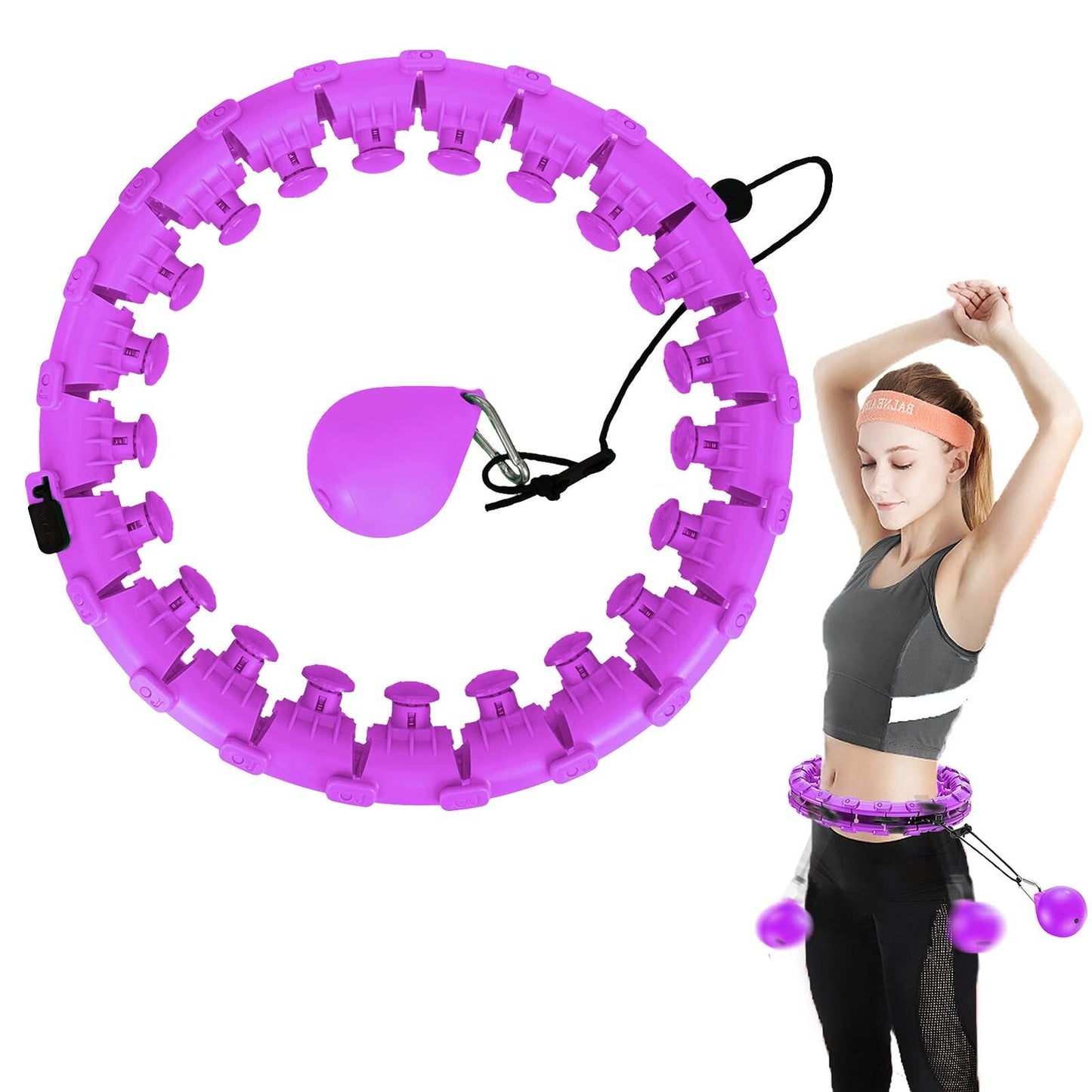 Smart Weighted Hula Hoop Weight Loss Waist Slimming  Exercise 24 Knots