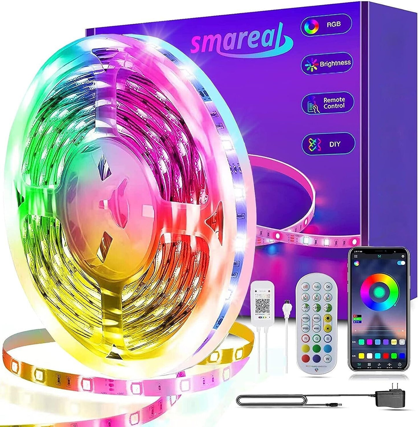 Smareal Smart LED Strip Lights 50ft - Opticdeals