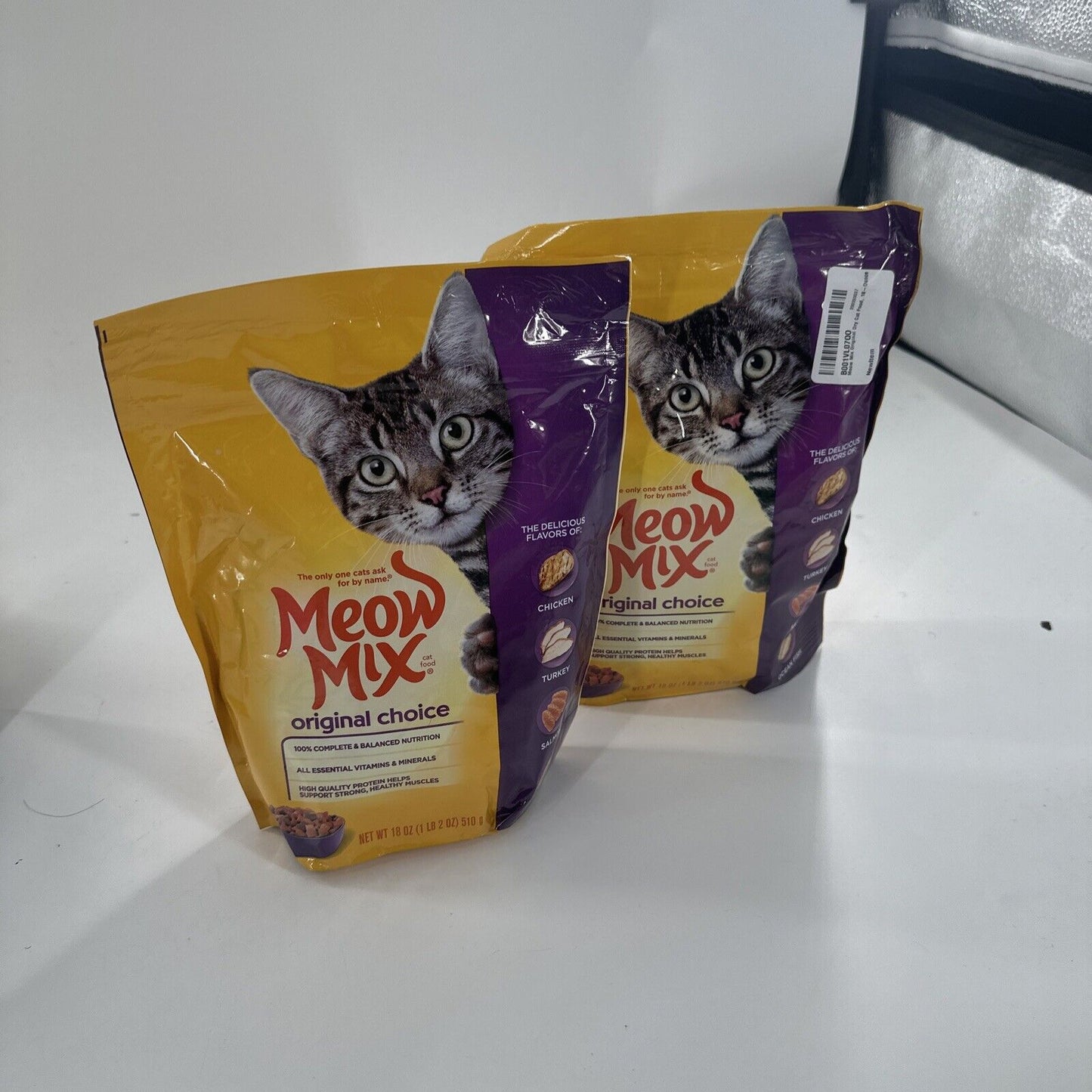 2 Pack Meow Mix Original Choice Dry Cat Food 18oz Small Bags  Fast Free Shipping