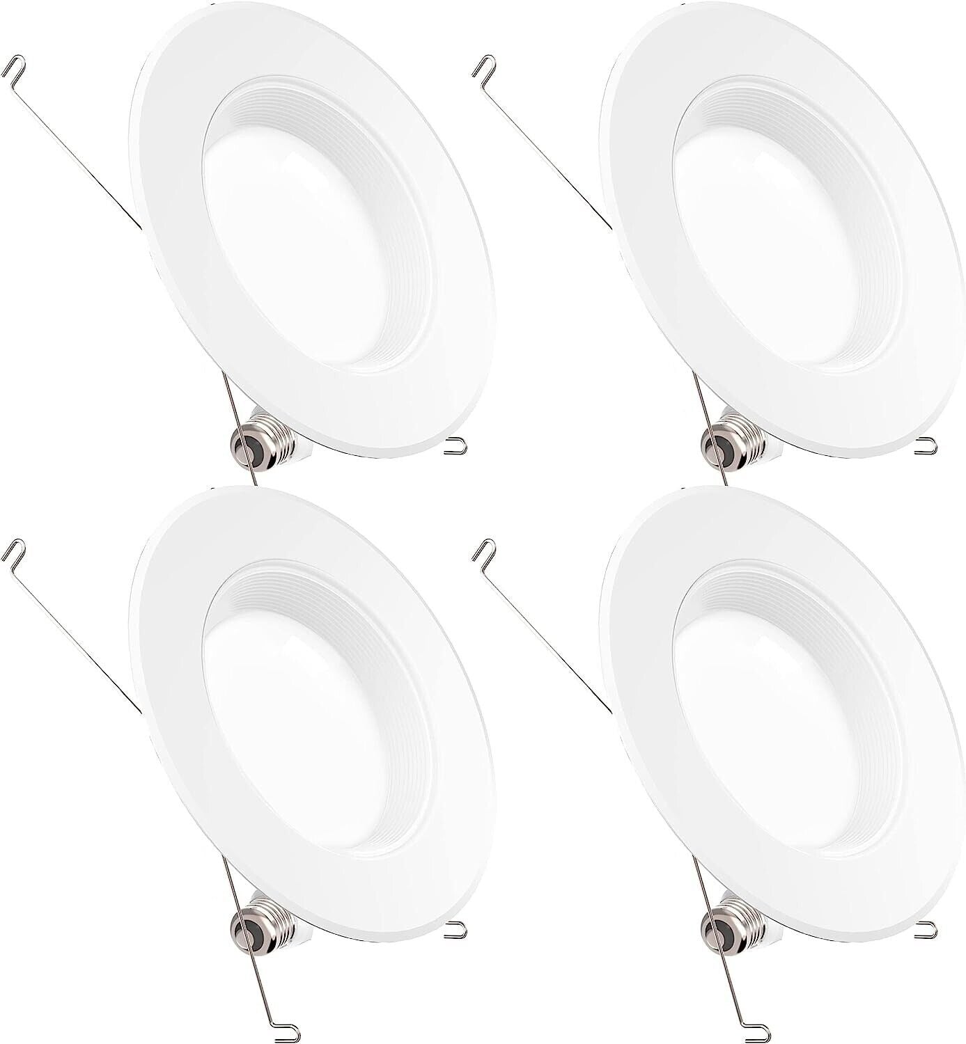 Sunco Lighting 4 Pack 5/6 Inch LED Recessed Downlight, Baffle Trim, Dimmable, - Opticdeals