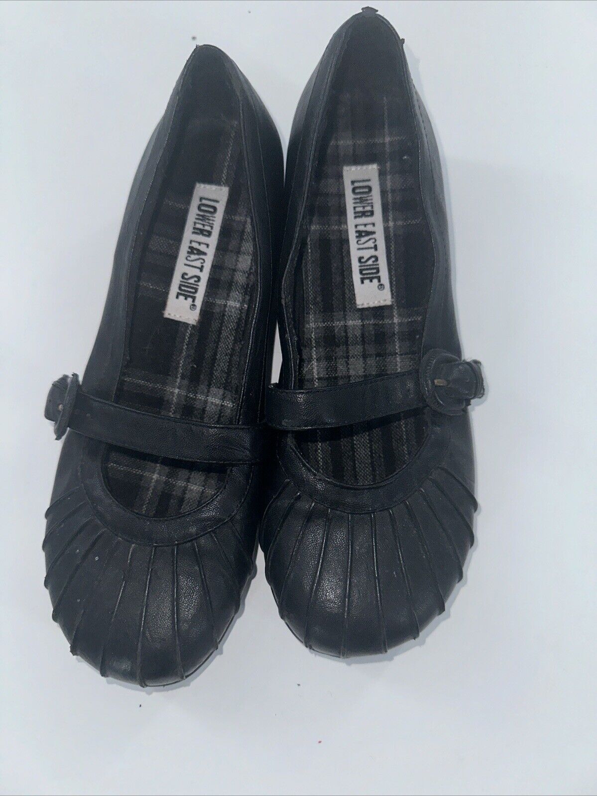 Vtg Lower East Side Womens Mary Jane Shoes Size 7.5 Black Y2K Chunky