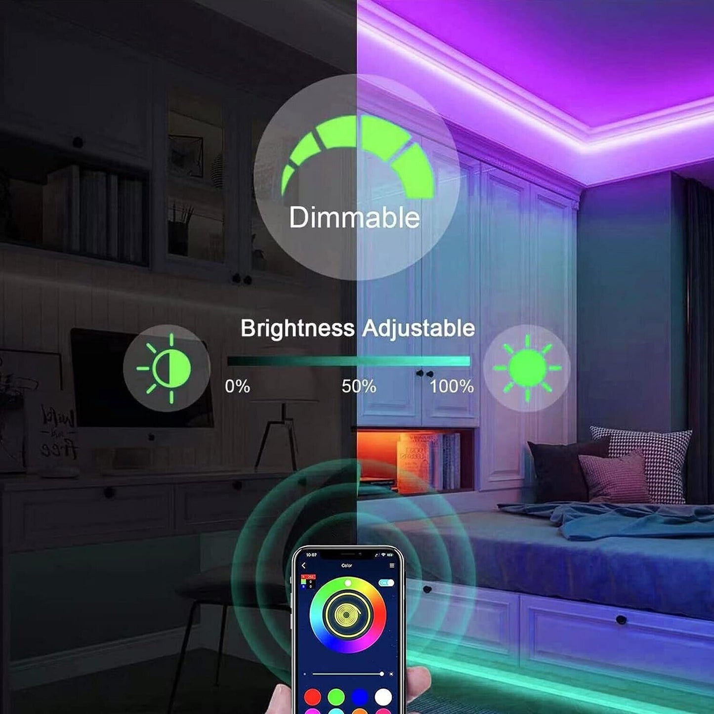 Smareal Smart LED Strip Lights 50ft - Opticdeals