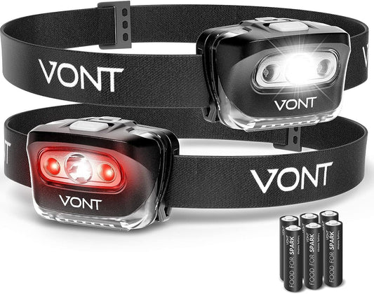 Vont LED Headlamp IPX5 Waterproof, with Red Light - Opticdeals