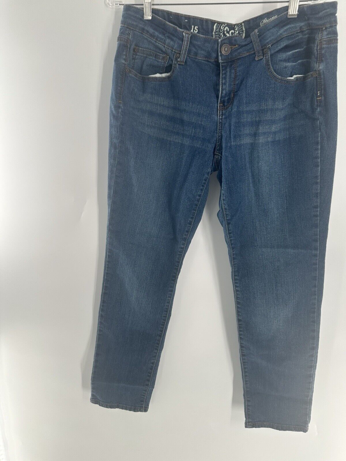 SO Skinny Jeans Mid Rise Sz 15 Dark Wash