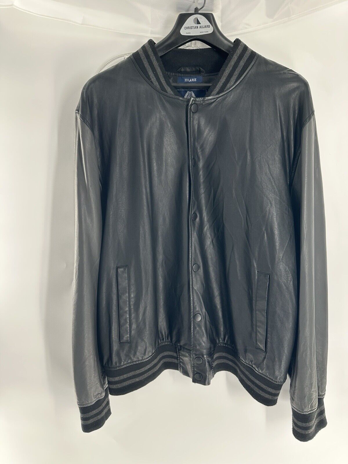 American Rag XXL Leather  Bomber Jacket Black &Gray