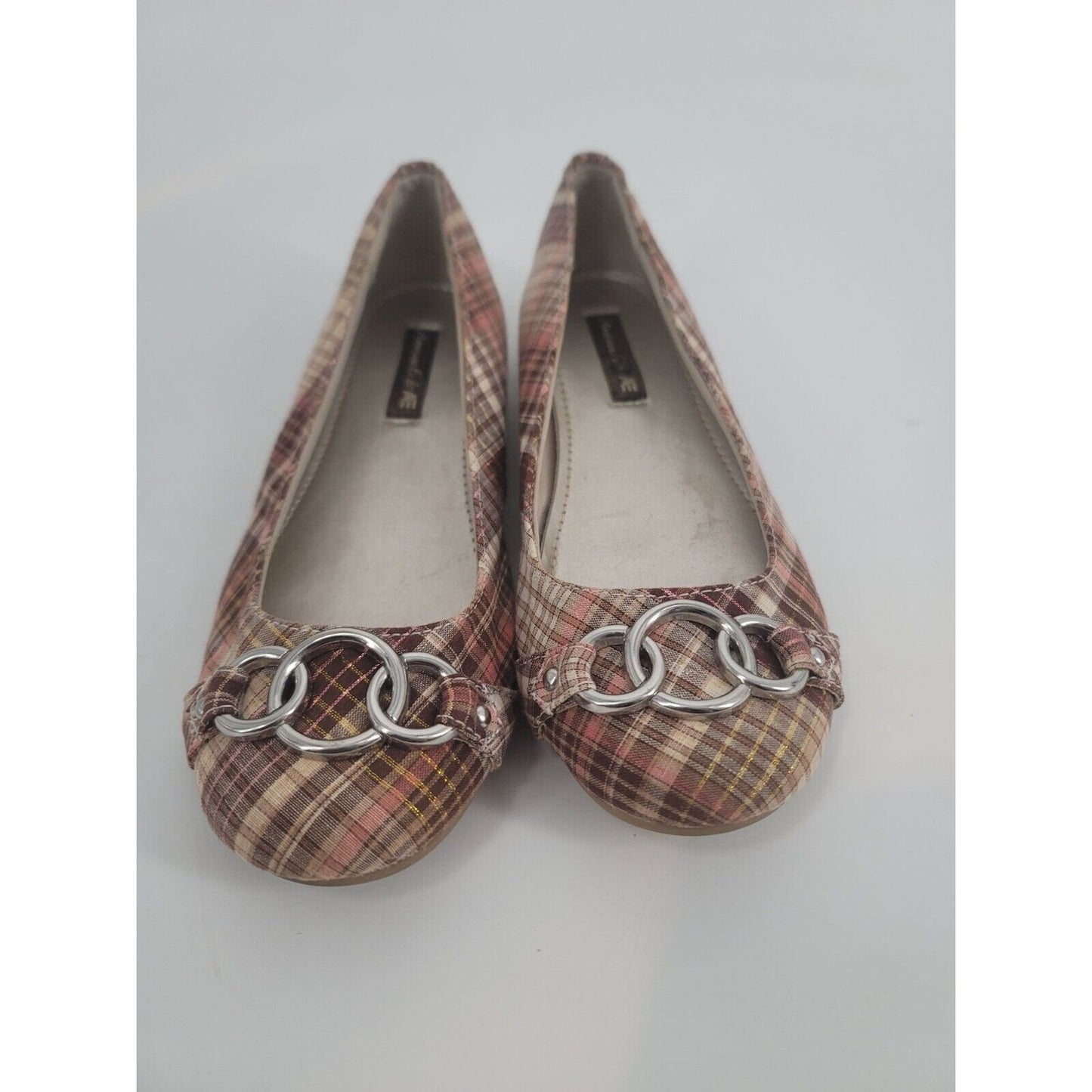 American Eagle Flats Size 7.5  Pink & Tan Plaid - Opticdeals