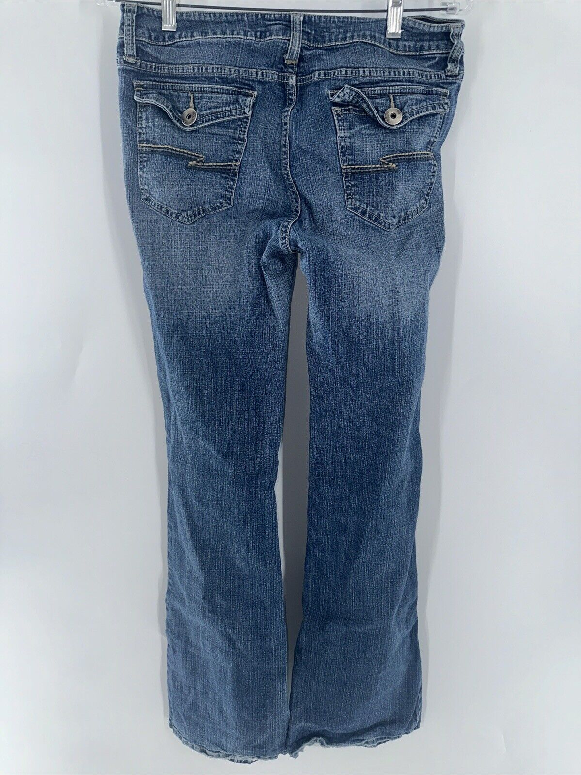 Arizona Jean Co Medium Acid Wash Blue Denim Mid Rise Flare Jeans Y2K Size 9 Long