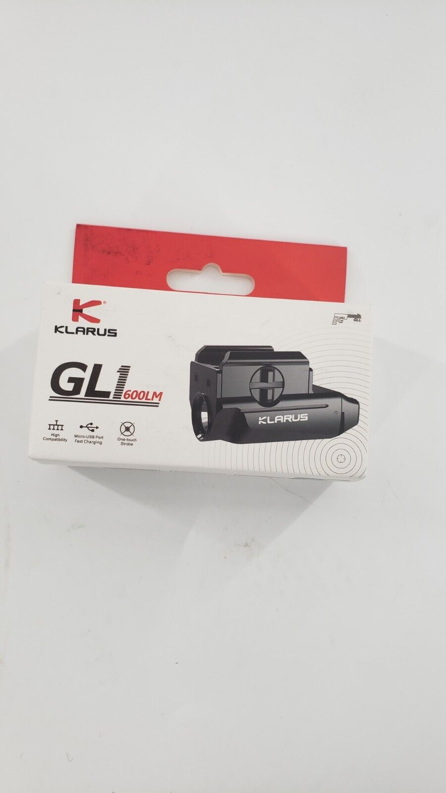 Klarus GL1 Micro Pistol Light 600 Lumen Rechargeable Light with USB Wall Adapter - Opticdeals