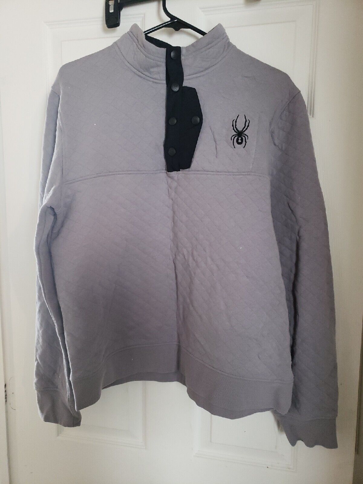 Spyder  Pullover Fleece 1/4 Snap Jacket Mens Size  Large Grey - Opticdeals