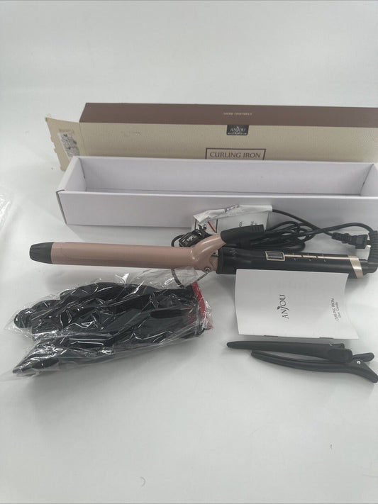 Anjou Ceramic Curling Iron Wand 1 inch Rose Gold, Pink AJ-PCA029