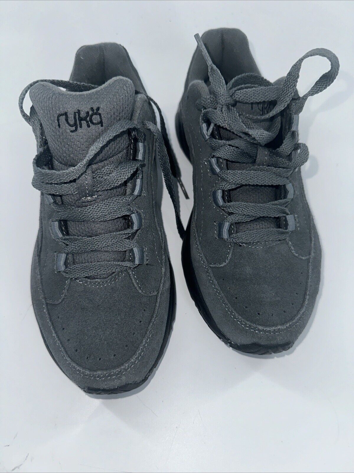 Ryka Catalyst 3 Suede Leather Shoes Womens Size 6.5M Gray Sneakers Running