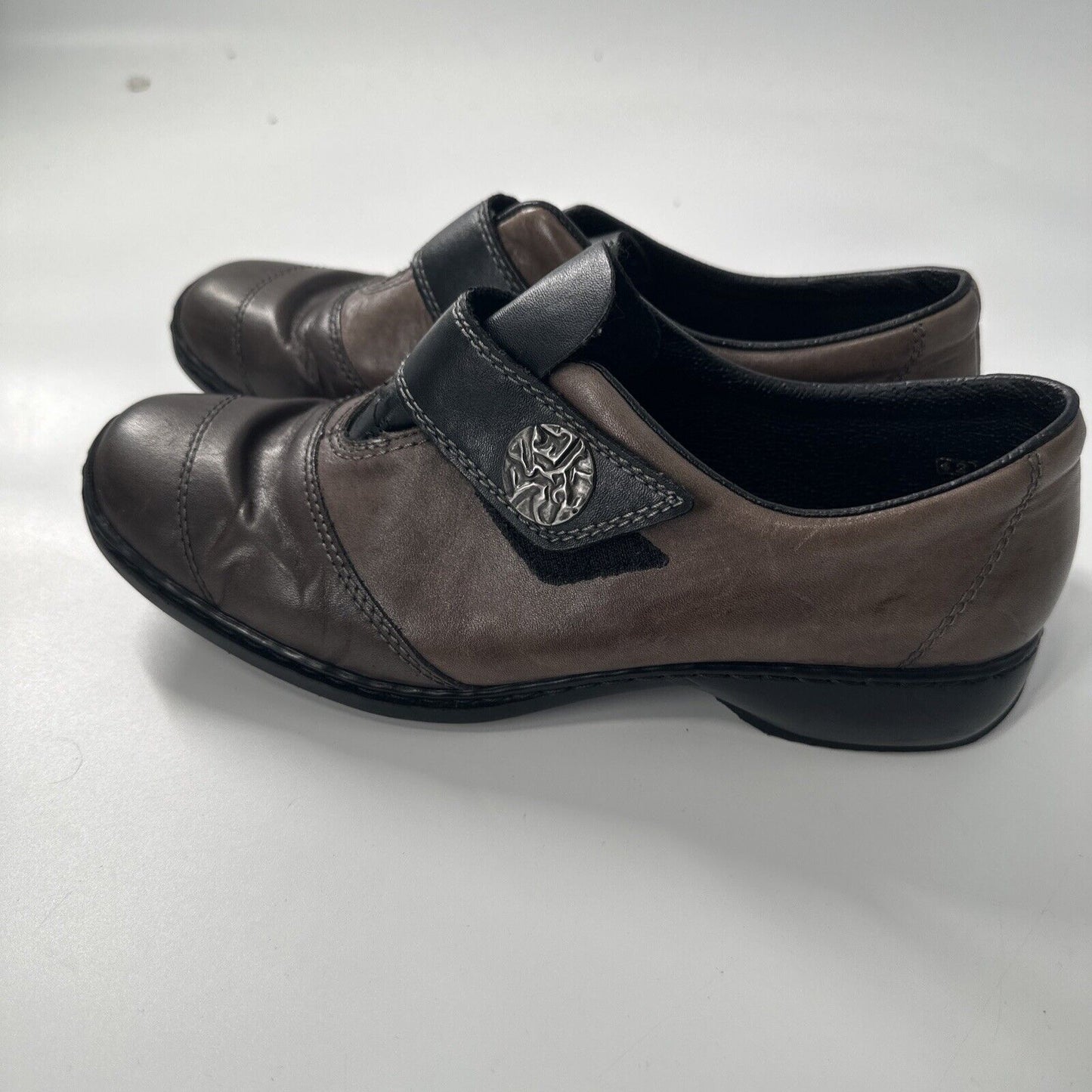 Rieker Antistress Womens Sz 42 Brown Leather Comfort Driving Shoe