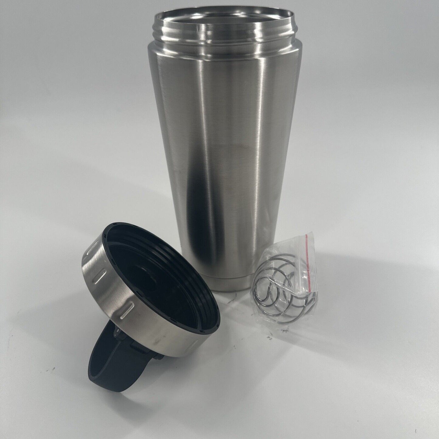 Stainless Steel Protein Shaker Bottle with Mixing Ball,Leak-Proof Shaker Cup