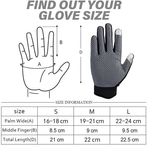 Touch Screen Cycling Gloves  2Pair Sz M Non-Slip Sunscreen, Full-Length Finger