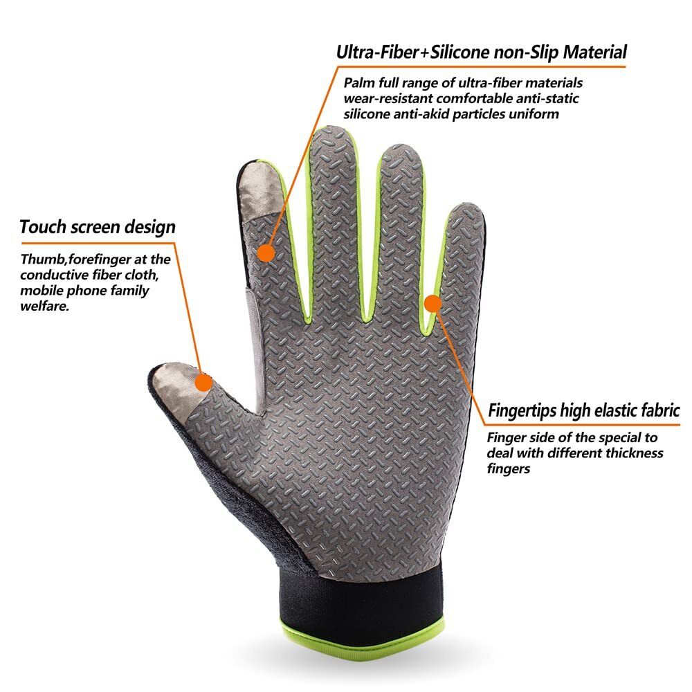 Touch Screen Cycling Gloves  2Pair Sz M Non-Slip Sunscreen, Full-Length Finger