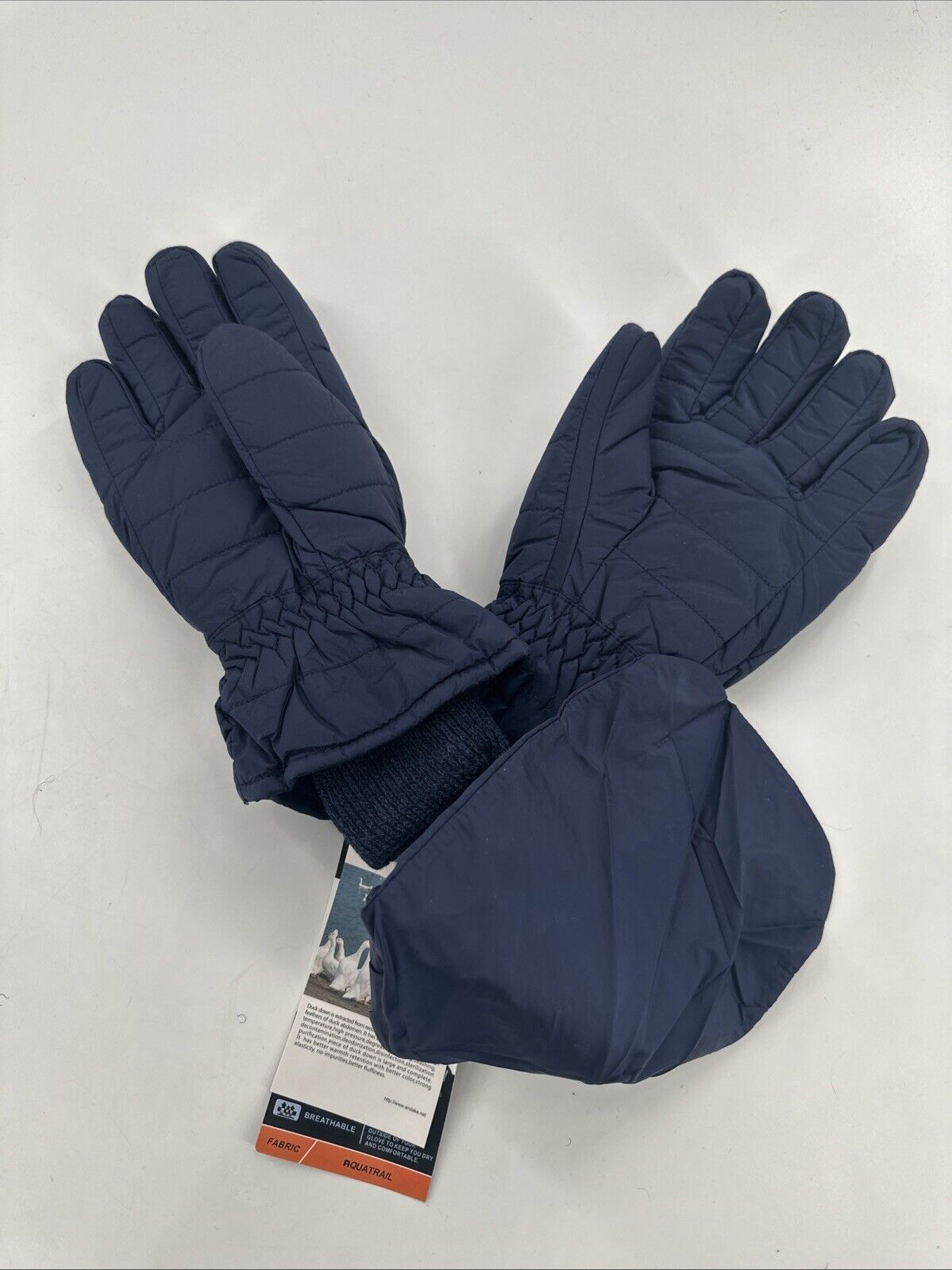 Andake Ski Gloves Men's Small / Med Duck Down Waterproof & Windproof Blue NWT