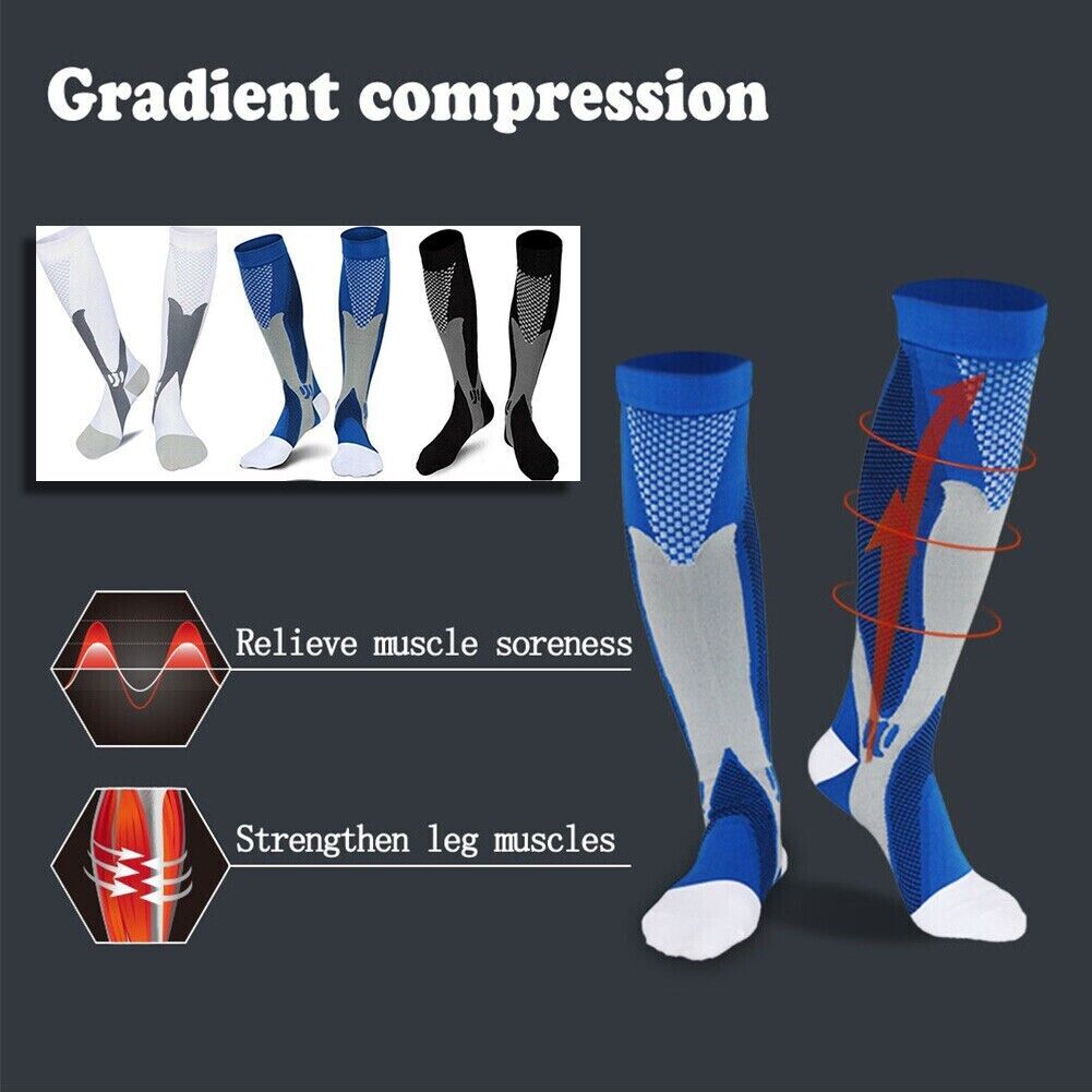 3Pairs Medical Sport Compression Socks Men for Edema Diabetic Varicose Veins - Opticdeals