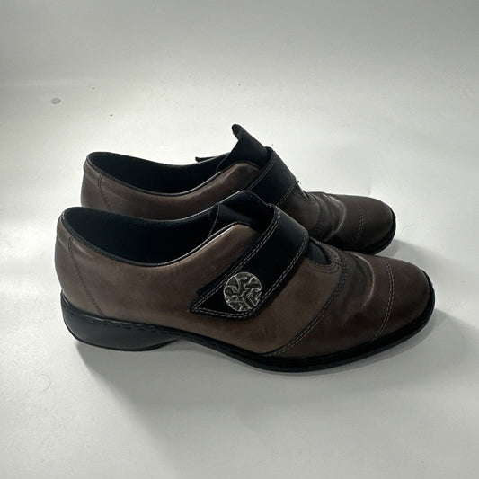 Rieker Antistress Womens Sz 42 Brown Leather Comfort Driving Shoe