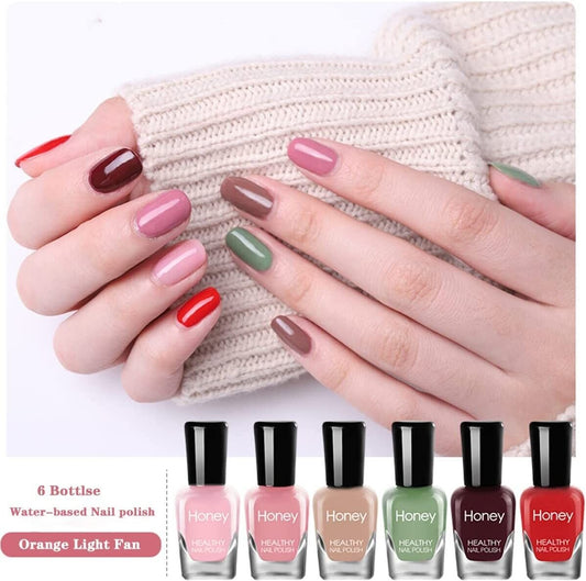 Nail Polish Set, Easy Peel Off and Fast Dry Nail Polish Set Teens 6 Bottles 5ml - Opticdeals