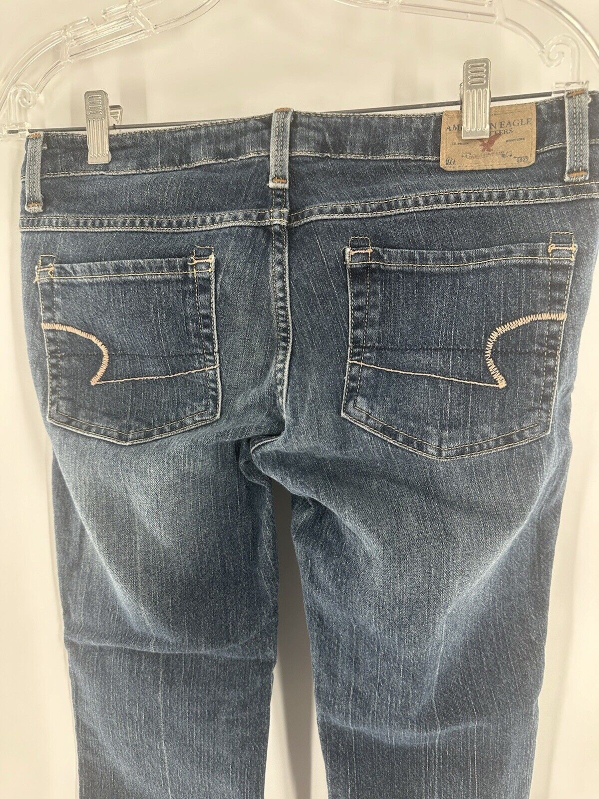 American Eagle Jeans 4 Women Regular Size Blue Denim Limited Issue Straight Crop