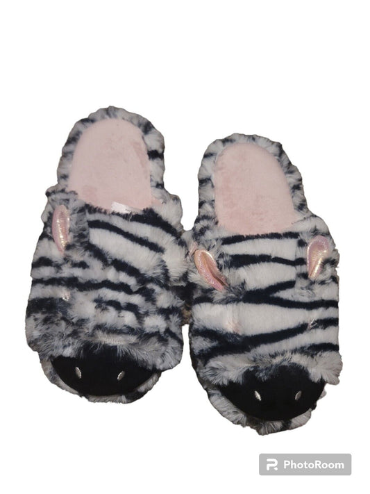 Womens Slippers Size Small Zebra Print Slip On House Shoes - Opticdeals