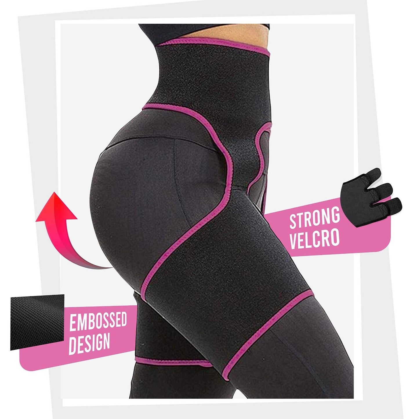 Women Thigh Trimmer Body Shaper Butt Lifter Belt SZ/M Sweat High Waist