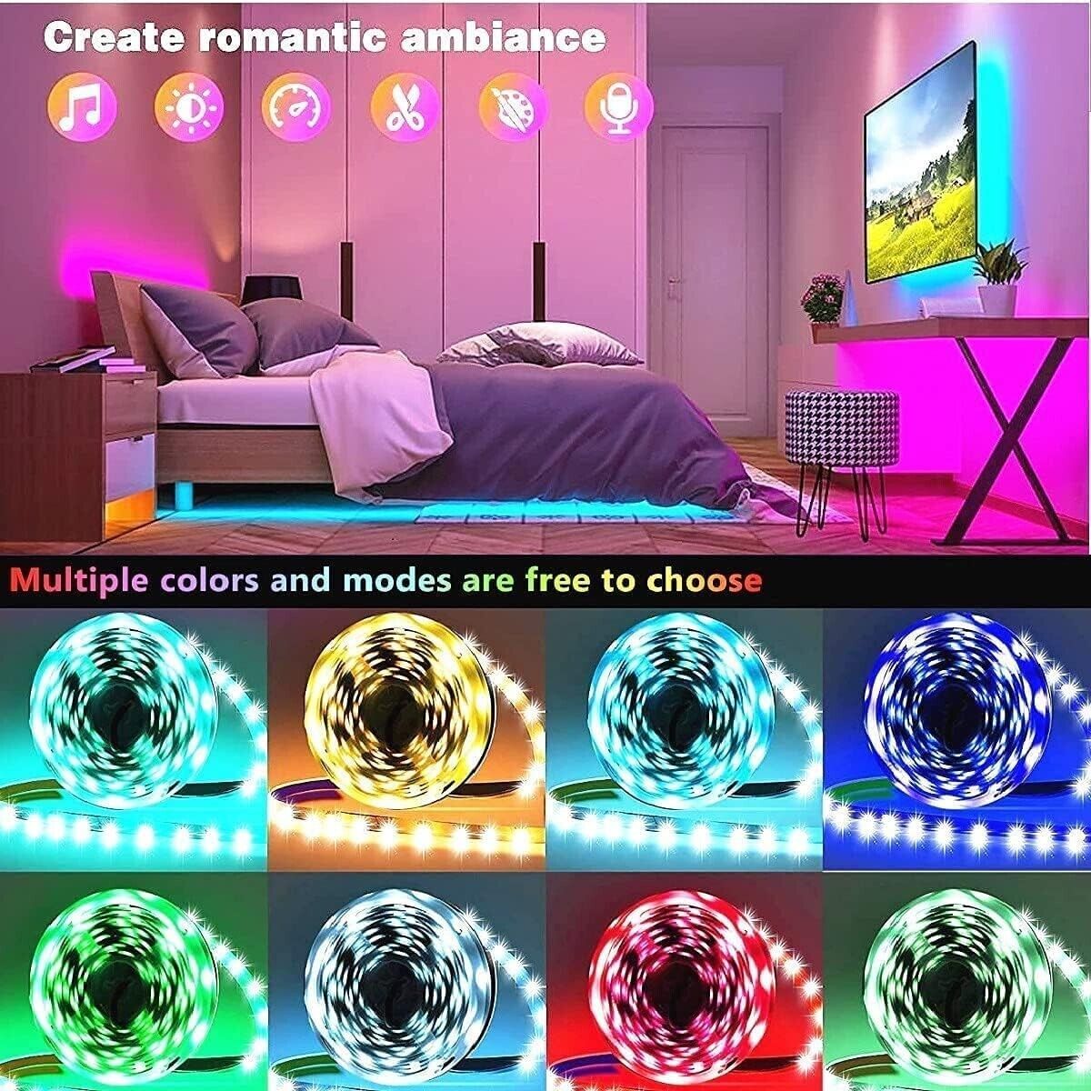 Smareal Smart LED Strip Lights 50ft - Opticdeals