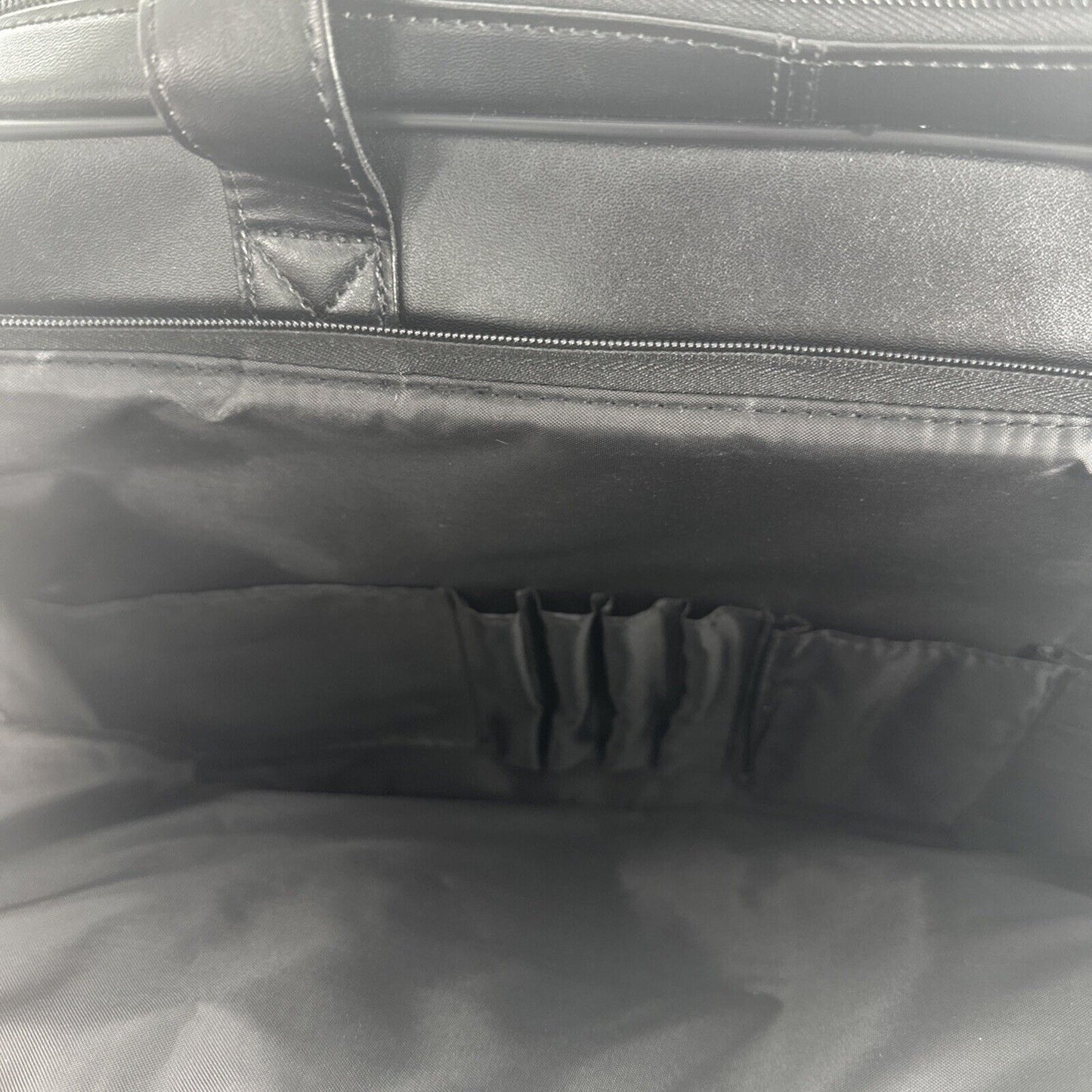 Samsonite Luggage Laptop Bag Leather Slim Briefcase Black Case