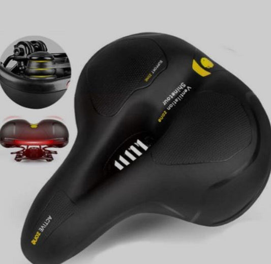 Wide Bike Seat Comfortable With Shock Absorption - Opticdeals