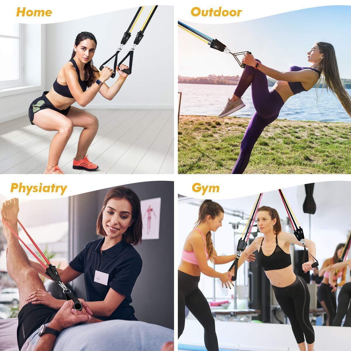 Resistance Bands Set(11Pcs)  for Men & Women, 5 Bands Fitness Workout