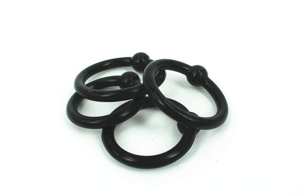 4 PCS Silicone Cock Bands - Flexible - Black