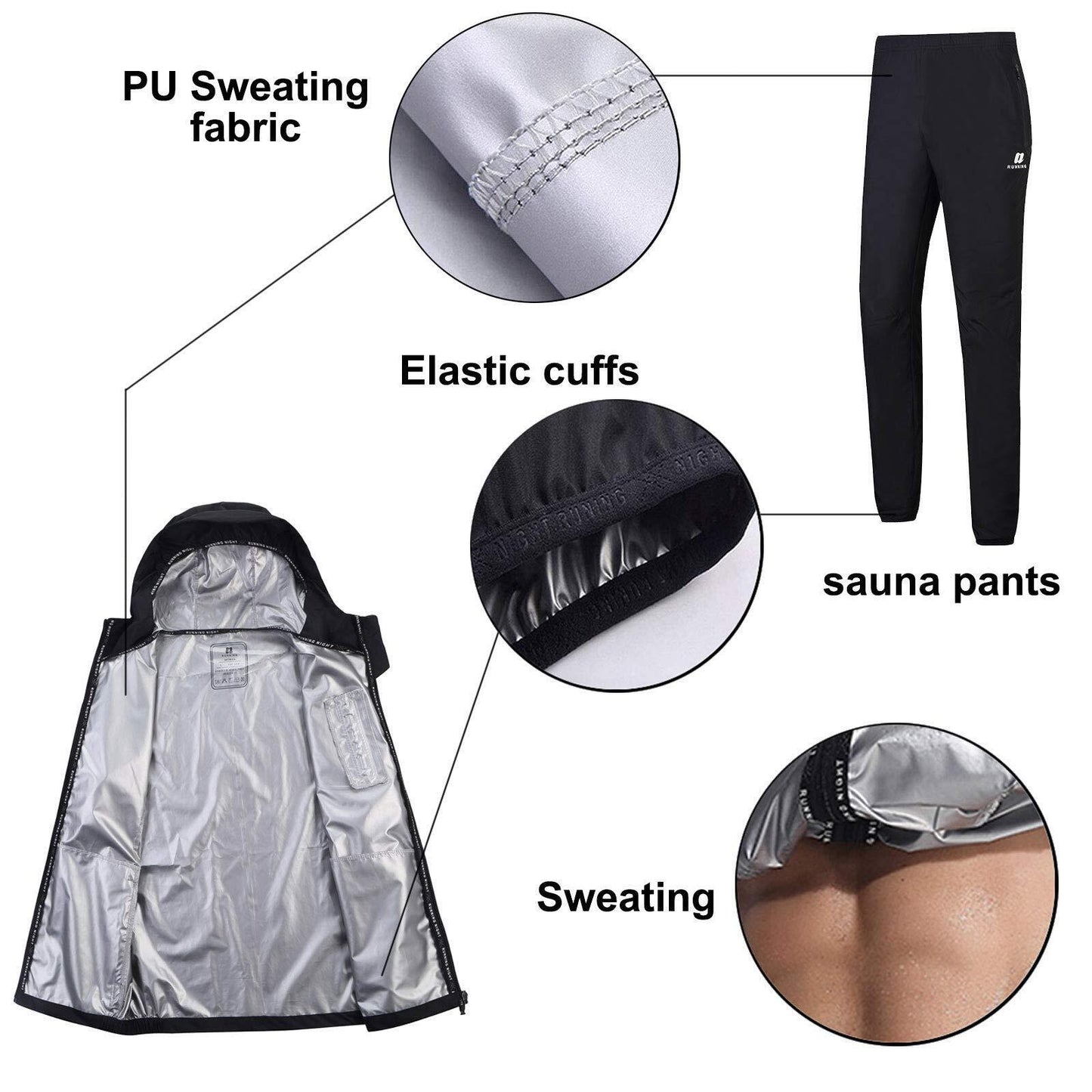 Sauna Sweat Suit Workout Suit Unisex Womens Size M  Mens  size Small