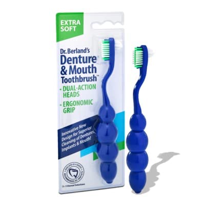 Dr. B Dental Solutions Ergonomic Denture and Mouth Toothbrush, Extra Soft - Opticdeals