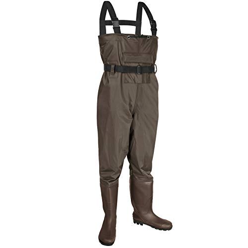 KOMEX Chest Waders Upgrate Fishing Boots Sz 13 Waders Hunting Bootfoot with Wading Belt Waterproof Boots Breathable Nylon and PVC Wading Boots for Men and Women ( - Opticdeals