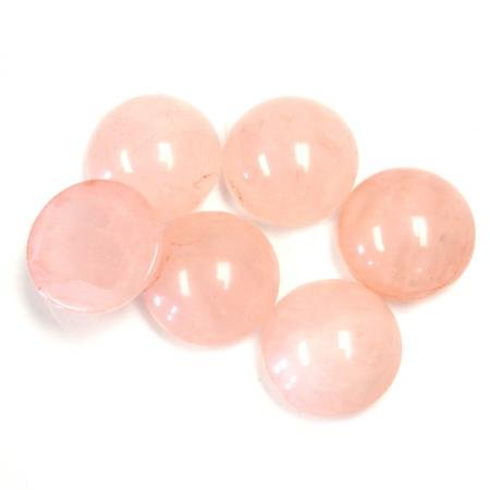 12mm Round Genuine Rose Quartz Calibrated Cabochon 12 Piece Lot Flat Back DIY - Opticdeals