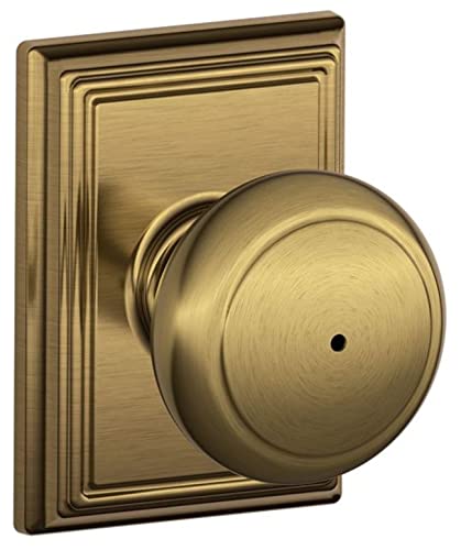 Schlage F40AND609ADD Privacy Knob, Antique Brass