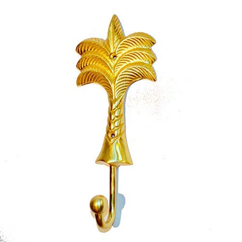 Living Explorers Palm Tree Brass Hook Gold Large (Single Unit) - Opticdeals