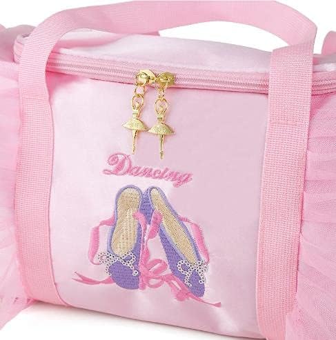 XLXX Ballet Bag for Little Girls Kids Handbag Duffel Crossbody Dance Bag Princess Dance Bag Luggage Bag (Embroidery Dance Shoes) - Opticdeals